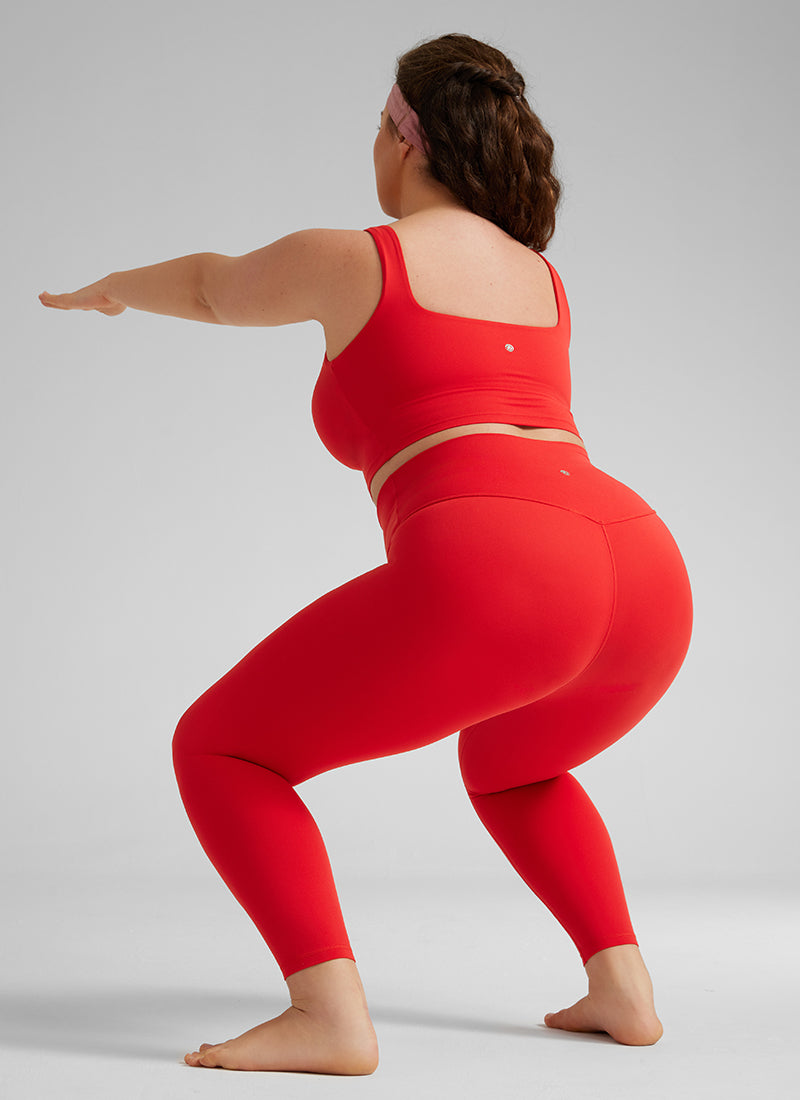 CRZ YOGA Butterluxe Leggings de Yoga de Tiro alto para Mujer Rojo Profundo