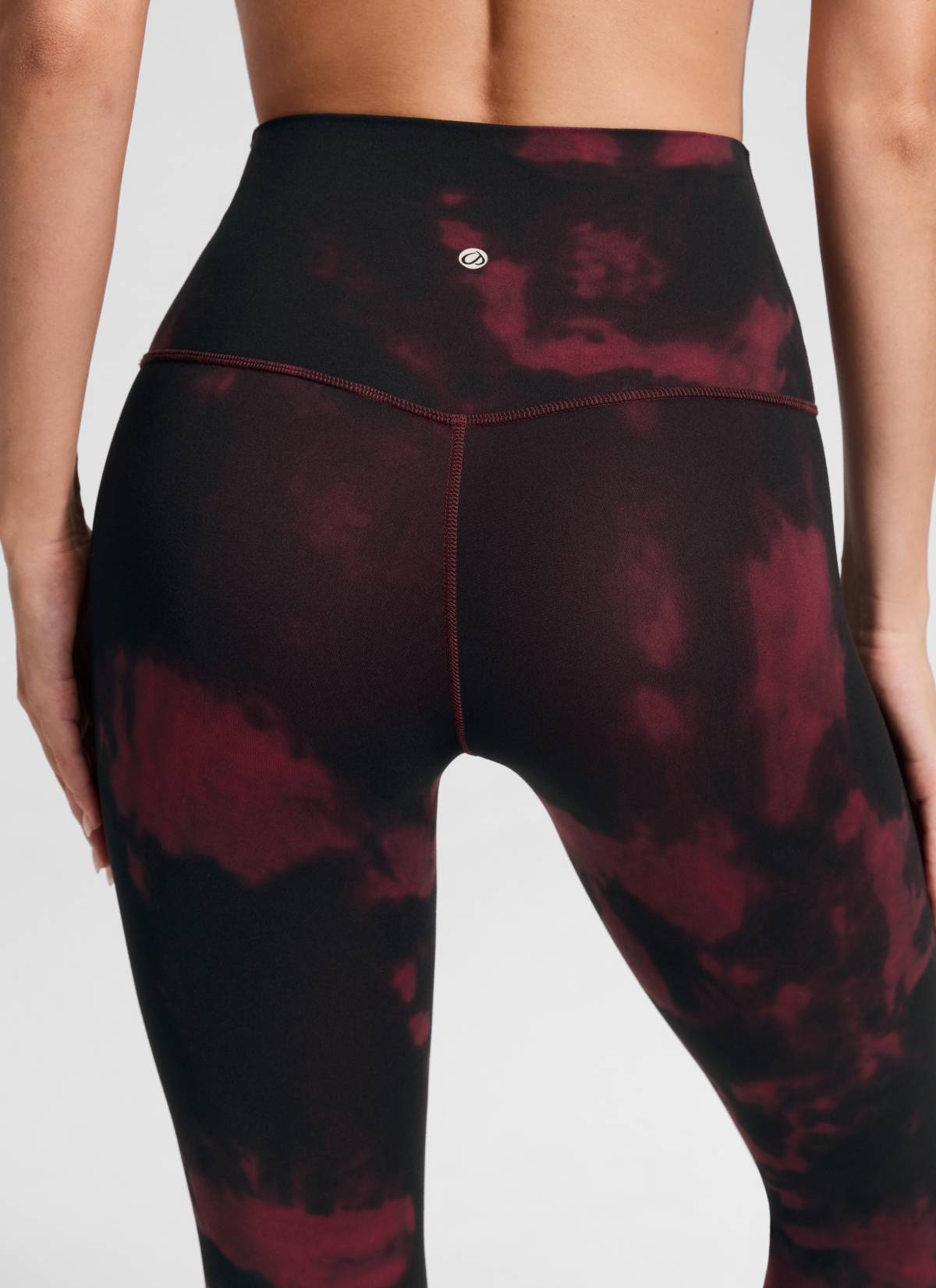 CRZ YOGA Butterluxe Leggings de Yoga de Tiro alto para Mujer Flores de Teñido Anudado Burdeos