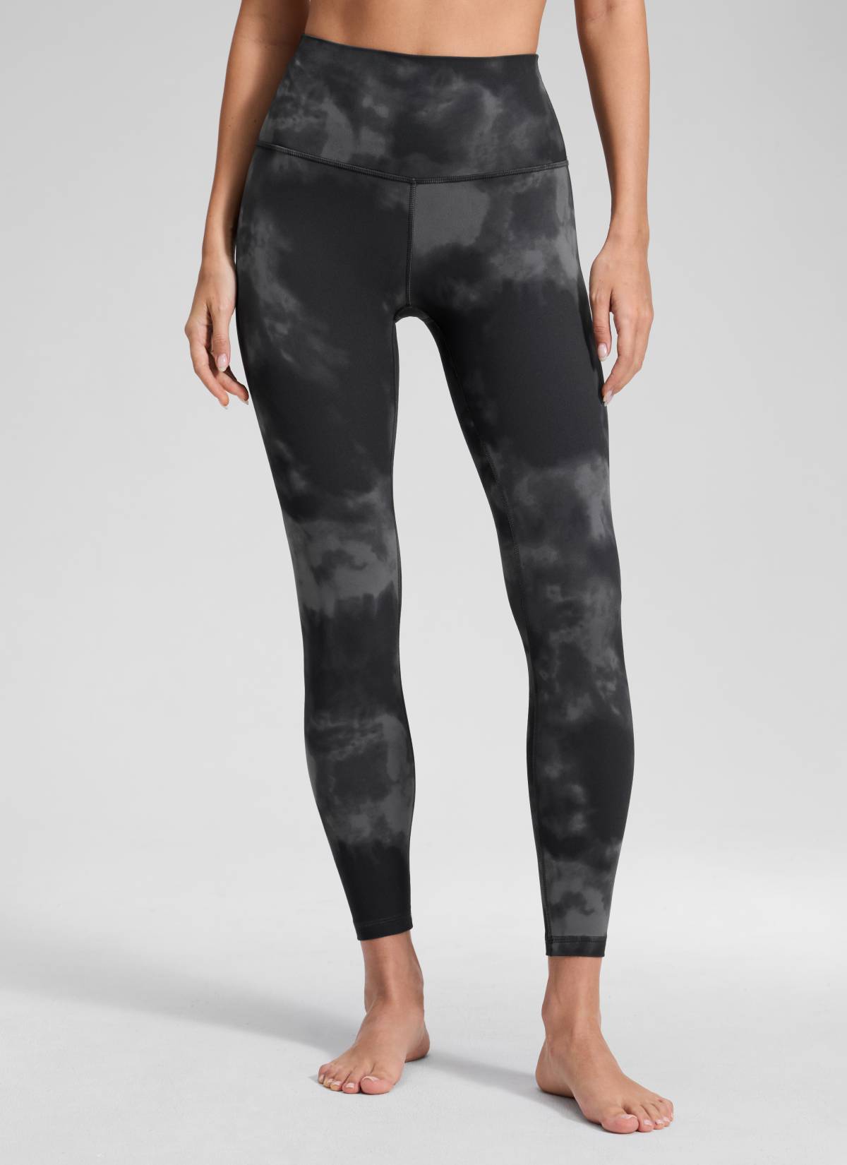 CRZ YOGA Butterluxe Leggings de Yoga de Tiro alto para Mujer Flores Grises Tie Dye
