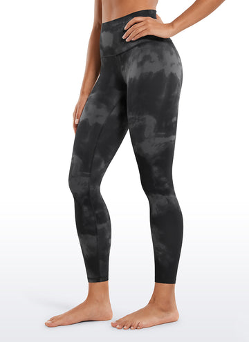 CRZ YOGA Butterluxe Leggings de Yoga de Tiro alto para Mujer Flores Grises Tie Dye