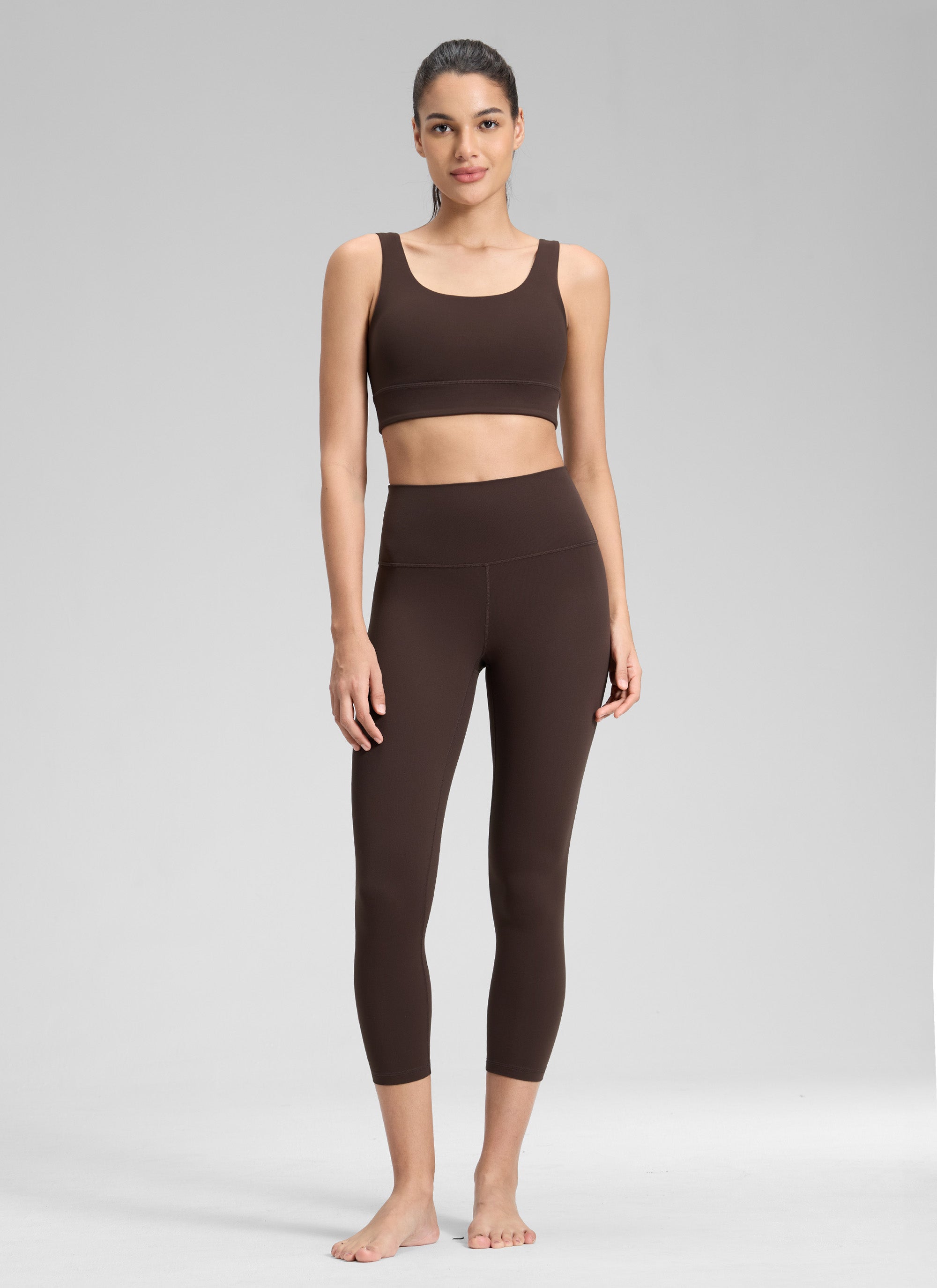 CRZ YOGA Butterluxe Leggings de Tiro Alto de 23 Pulgadas para Mujer Marrón Fudge Caliente