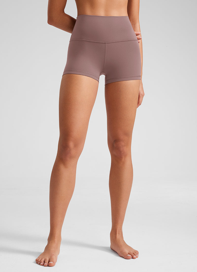 CRZ YOGA Butterluxe Leggings Cortos de Tiro Alto de 2.5 Pulgadas para Mujer Color de malva
