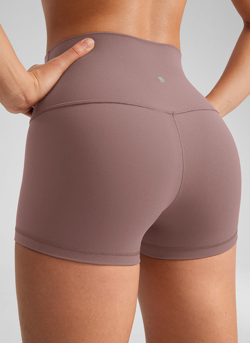 CRZ YOGA Butterluxe Leggings Cortos de Tiro Alto de 2.5 Pulgadas para Mujer Color de malva