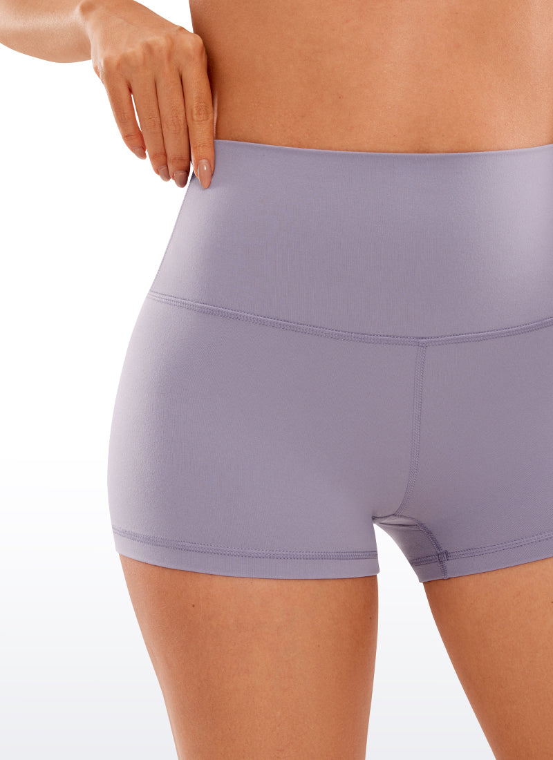 CRZ YOGA Butterluxe Leggings Cortos de Tiro Alto de 2.5 Pulgadas para Mujer Lavender Mist
