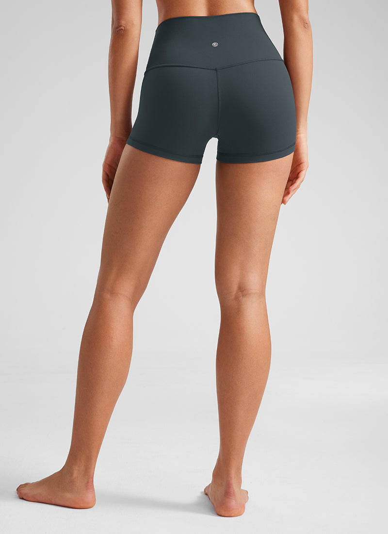 CRZ YOGA Butterluxe Leggings Cortos de Tiro Alto de 2.5 Pulgadas para Mujer Verde oscuro