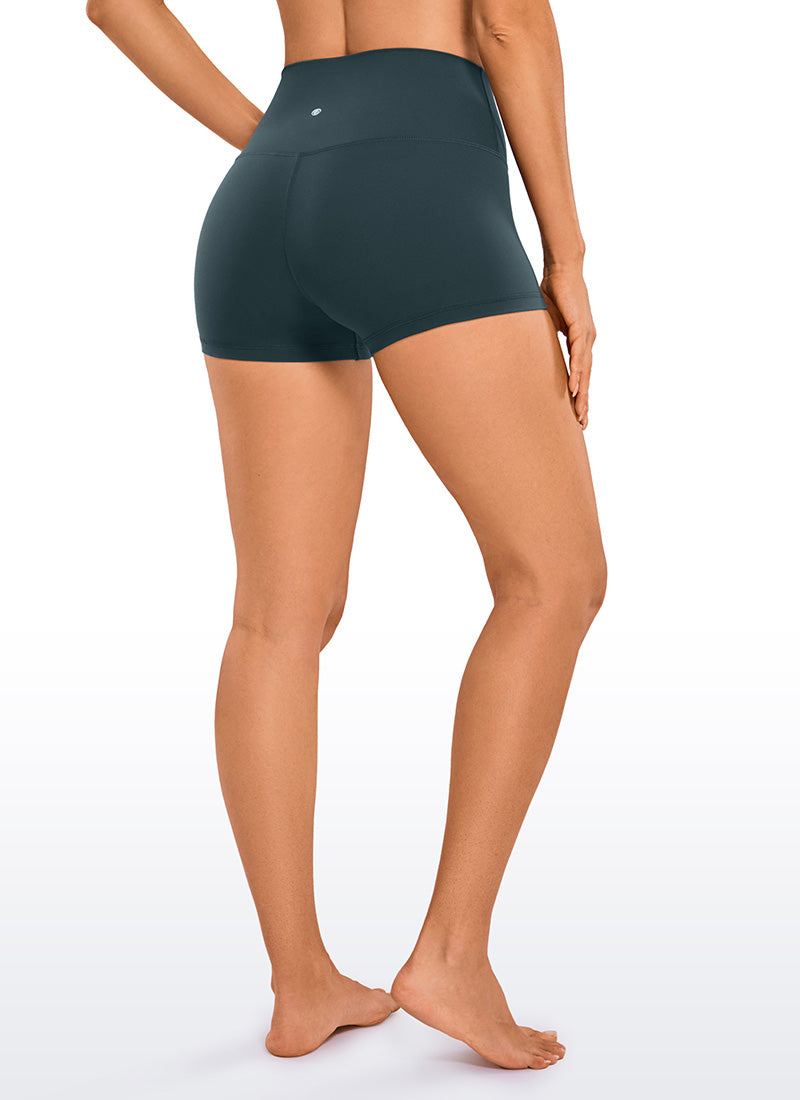 CRZ YOGA Butterluxe Leggings Cortos de Tiro Alto de 2.5 Pulgadas para Mujer Verde oscuro del bosque