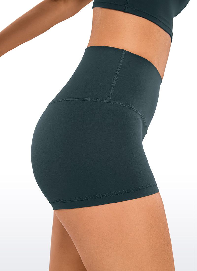 CRZ YOGA Butterluxe Leggings Cortos de Tiro Alto de 2.5 Pulgadas para Mujer Verde oscuro del bosque