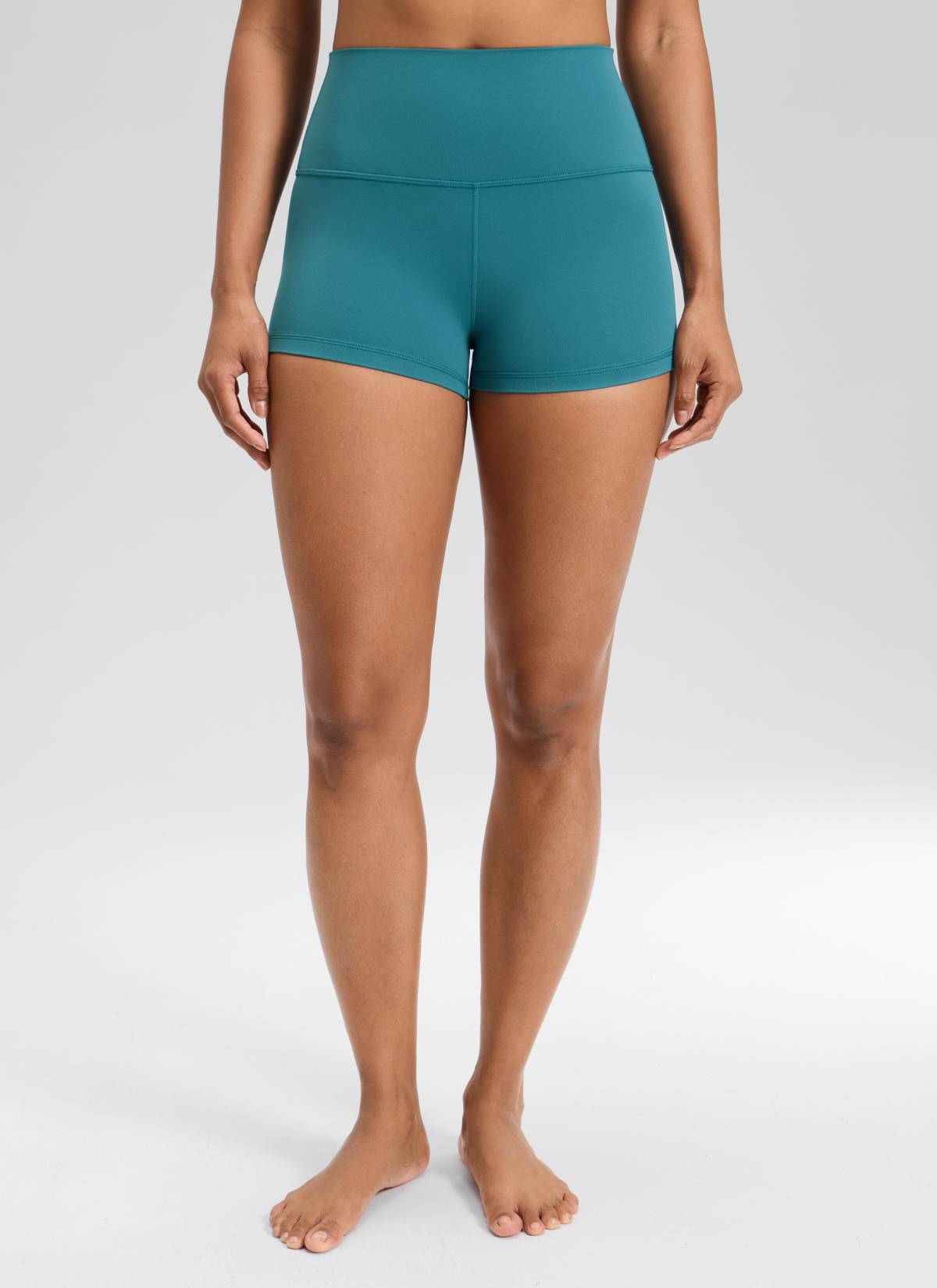 CRZ YOGA Butterluxe Leggings Cortos de Tiro Alto de 2.5 Pulgadas para Mujer Jade Verde