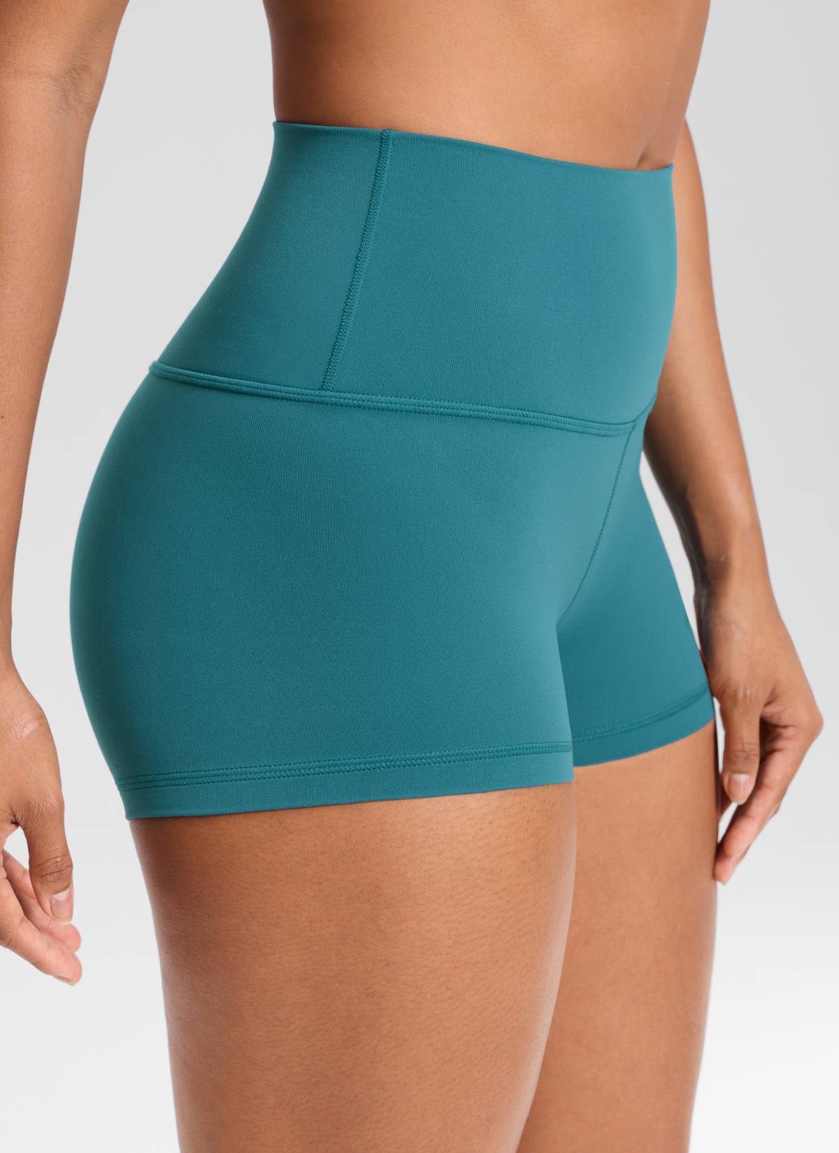 CRZ YOGA Butterluxe Leggings Cortos de Tiro Alto de 2.5 Pulgadas para Mujer Jade Verde