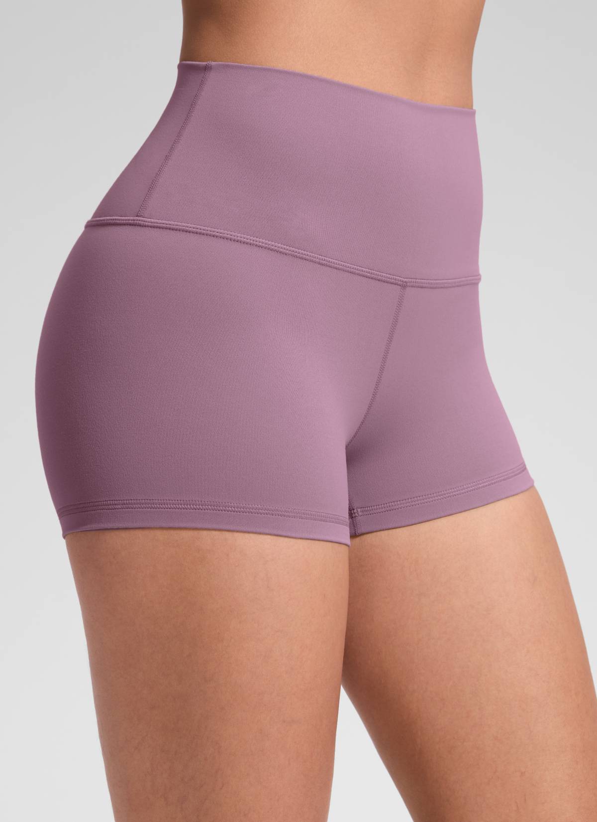 CRZ YOGA Butterluxe Leggings Cortos de Tiro Alto de 2.5 Pulgadas para Mujer Lavanda claro