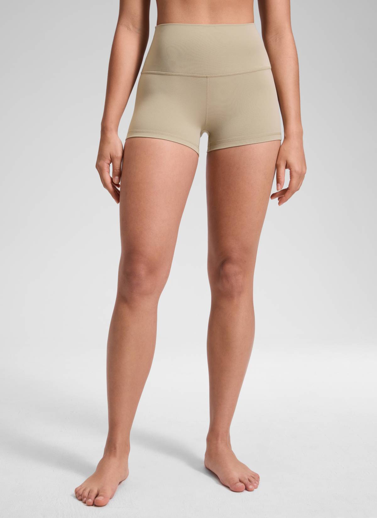 CRZ YOGA Butterluxe Leggings Cortos de Tiro Alto de 2.5 Pulgadas para Mujer Roble