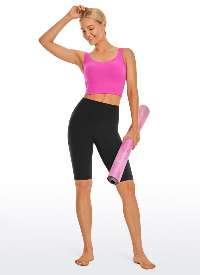 CRZ YOGA Mujeres Biker Shorts Yoga Alta Cintura Butterluxe de 10 pulg. Negro