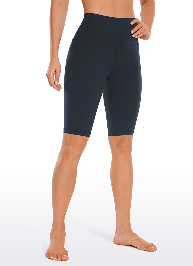 CRZ YOGA Mujeres Biker Shorts Yoga Alta Cintura Butterluxe de 10 pulg. True Navy