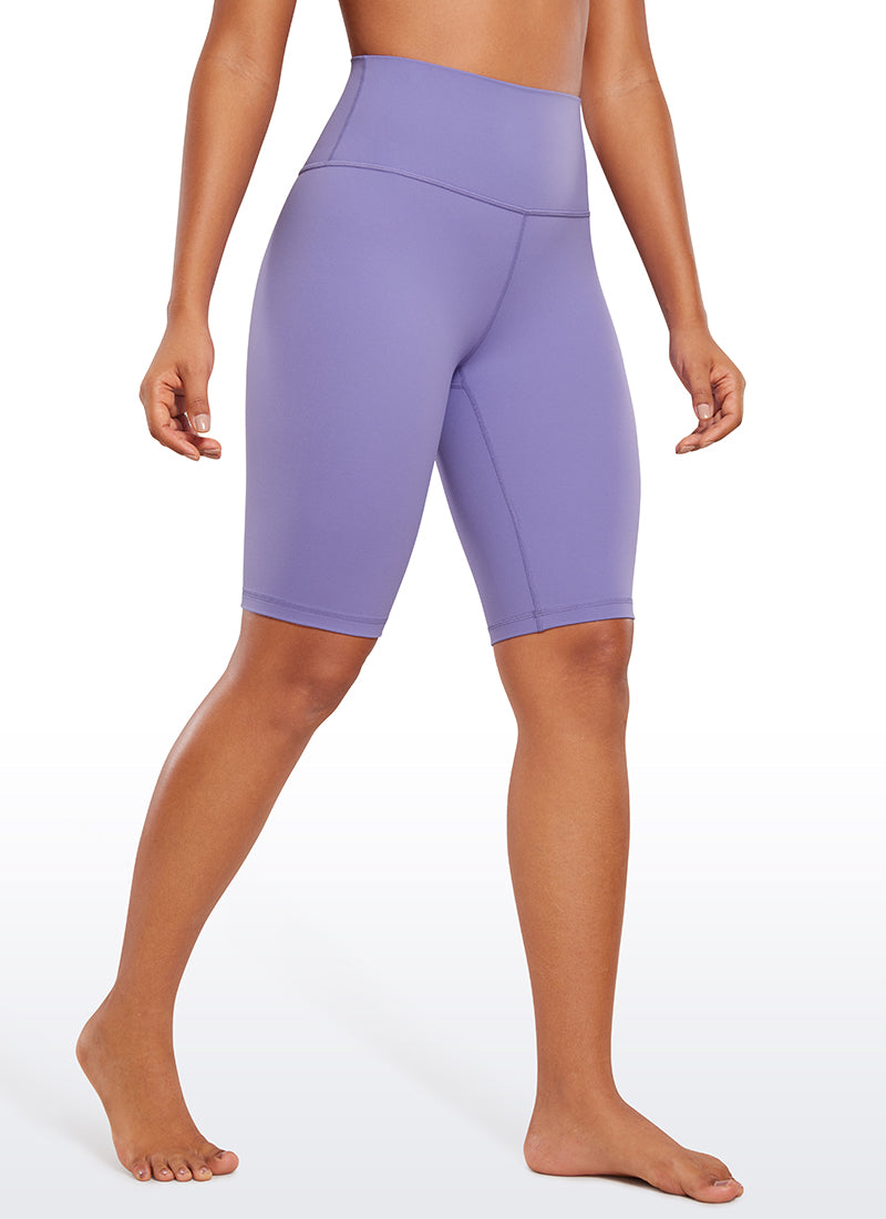 CRZ YOGA Mujeres Biker Shorts Yoga Alta Cintura Butterluxe de 10 pulg. Lavanda Oscura Morada