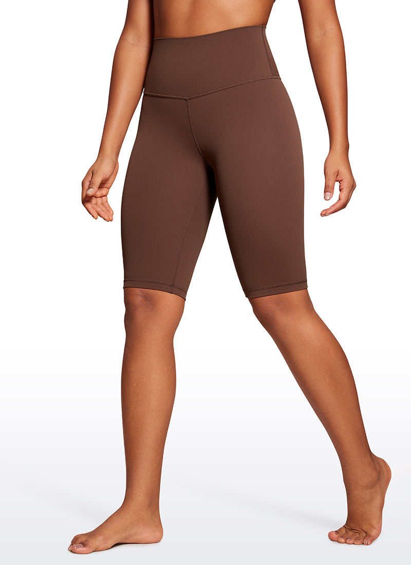 CRZ YOGA Mujeres Biker Shorts Yoga Alta Cintura Butterluxe de 10 pulg. Café Morena