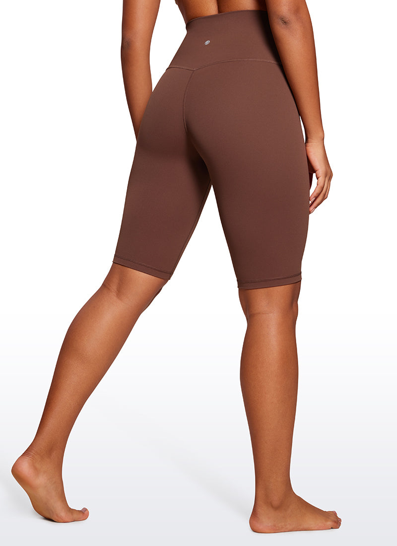 CRZ YOGA Mujeres Biker Shorts Yoga Alta Cintura Butterluxe de 10 pulg. Café Morena