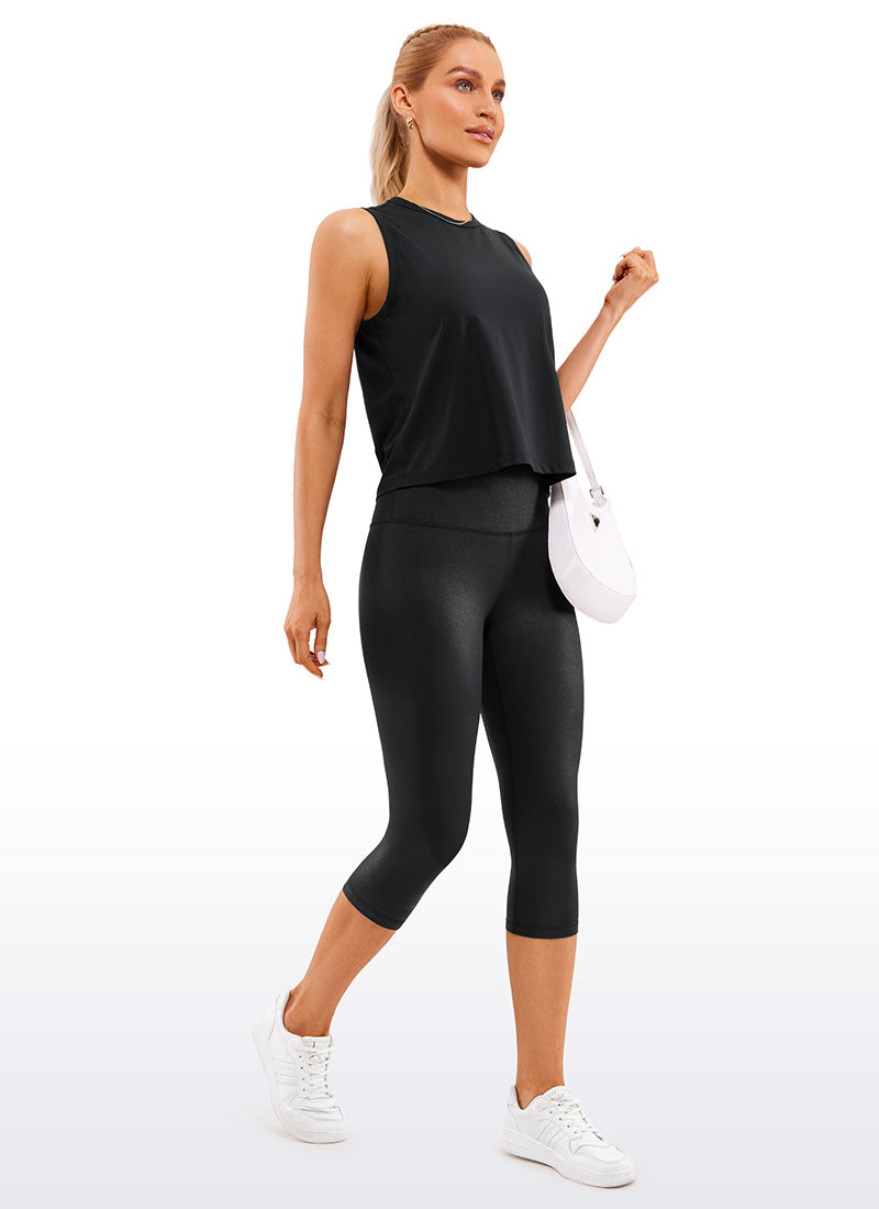 CRZ YOGA Butterluxe Leggings de Yoga de Tiro Alto para Mujer Cuero clásico negro
