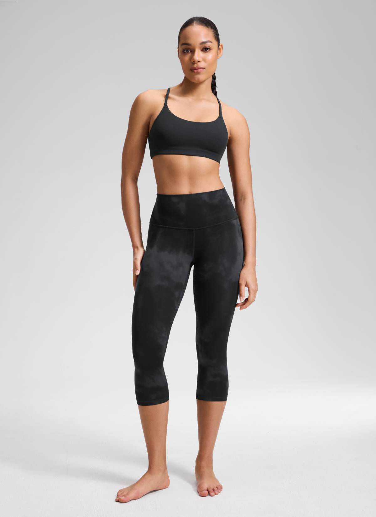 CRZ YOGA Butterluxe Leggings de Yoga de Tiro Alto para Mujer Flores De Tinte Negro