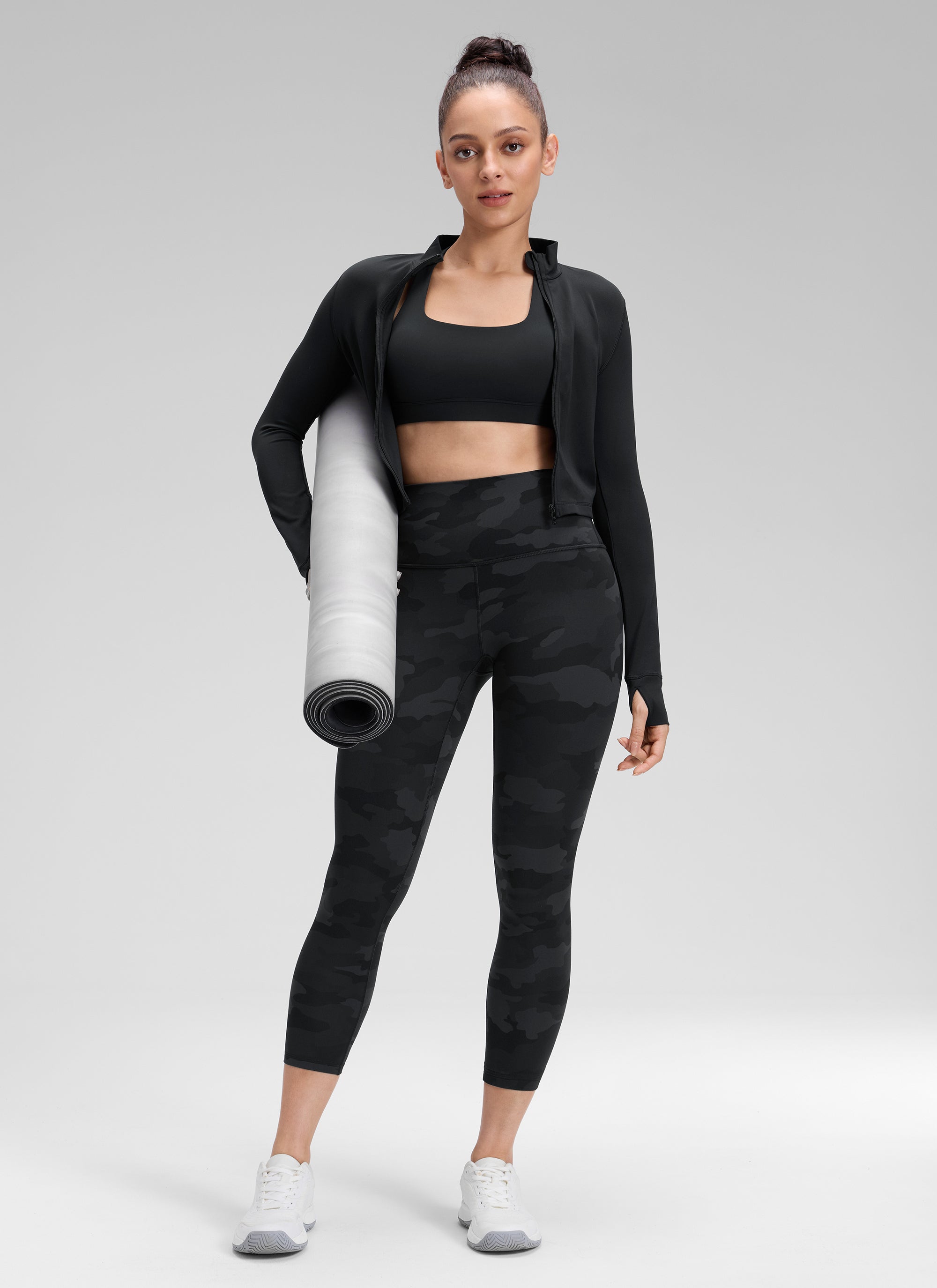 CRZ YOGA Butterluxe Leggings de Tiro Alto de 23 Pulgadas para Mujer Gris oscuro Camuflaje 2