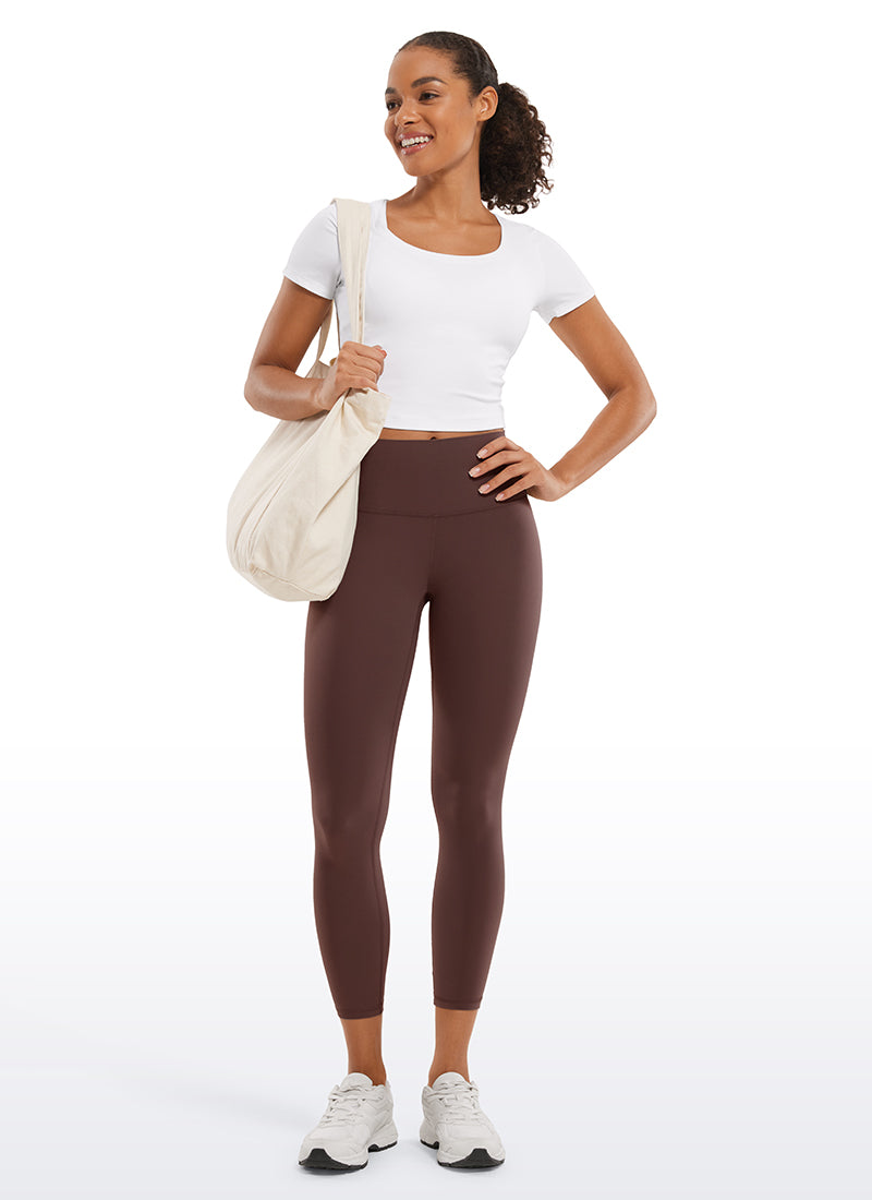 CRZ YOGA Butterluxe Leggings de Tiro Alto de 23 Pulgadas para Mujer Gris pardo