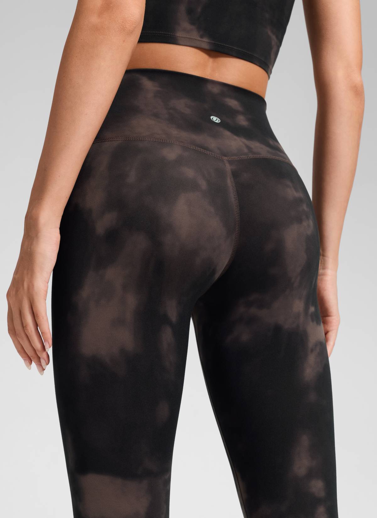 CRZ YOGA Butterluxe Leggings de Yoga de Tiro Alto para Mujer Taupe Tie Dye Flores