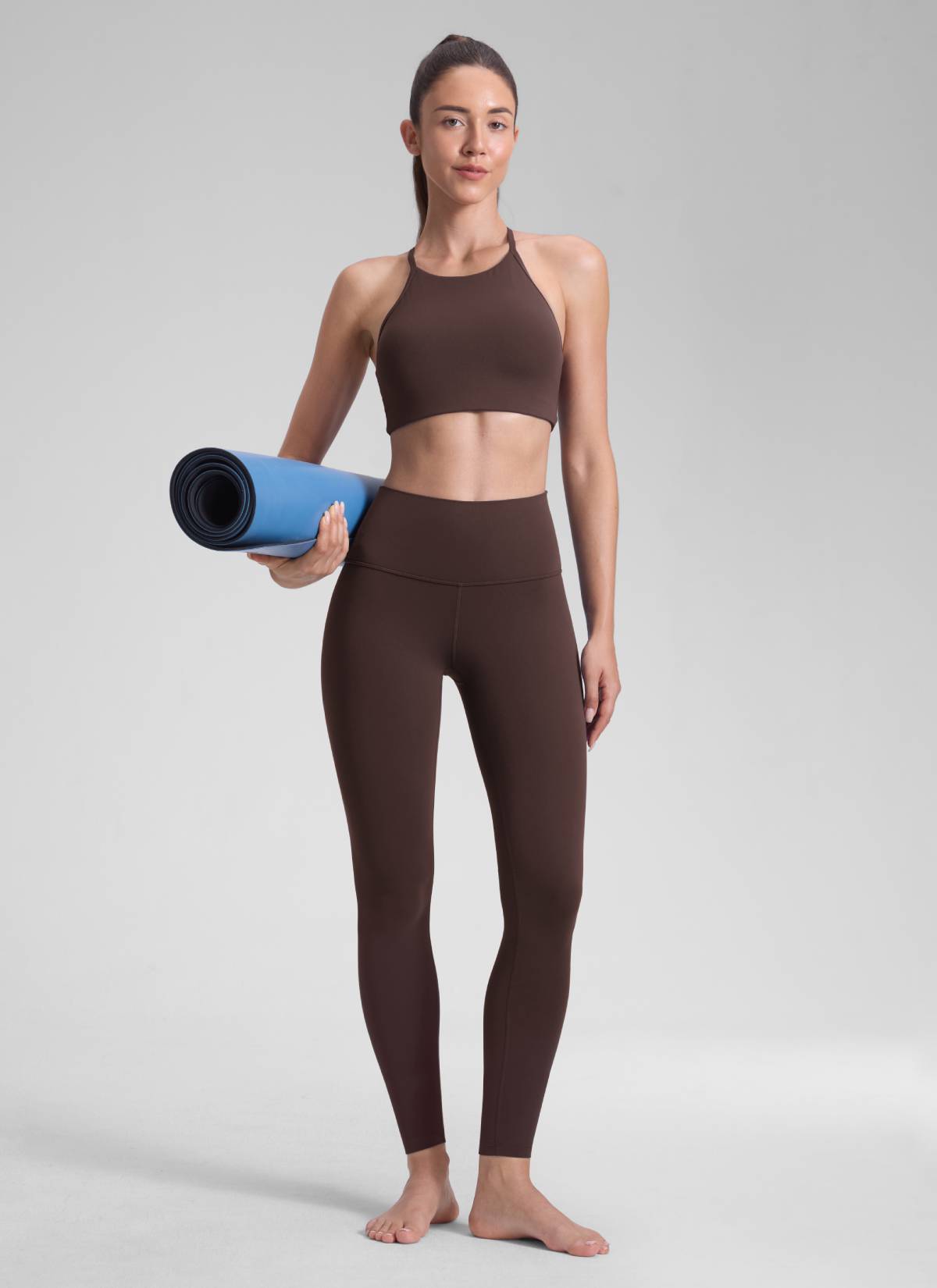CRZ YOGA Butterluxe Leggings de Yoga de Tiro Alto para Mujer Marrón Fudge Caliente @model_info:Malisa