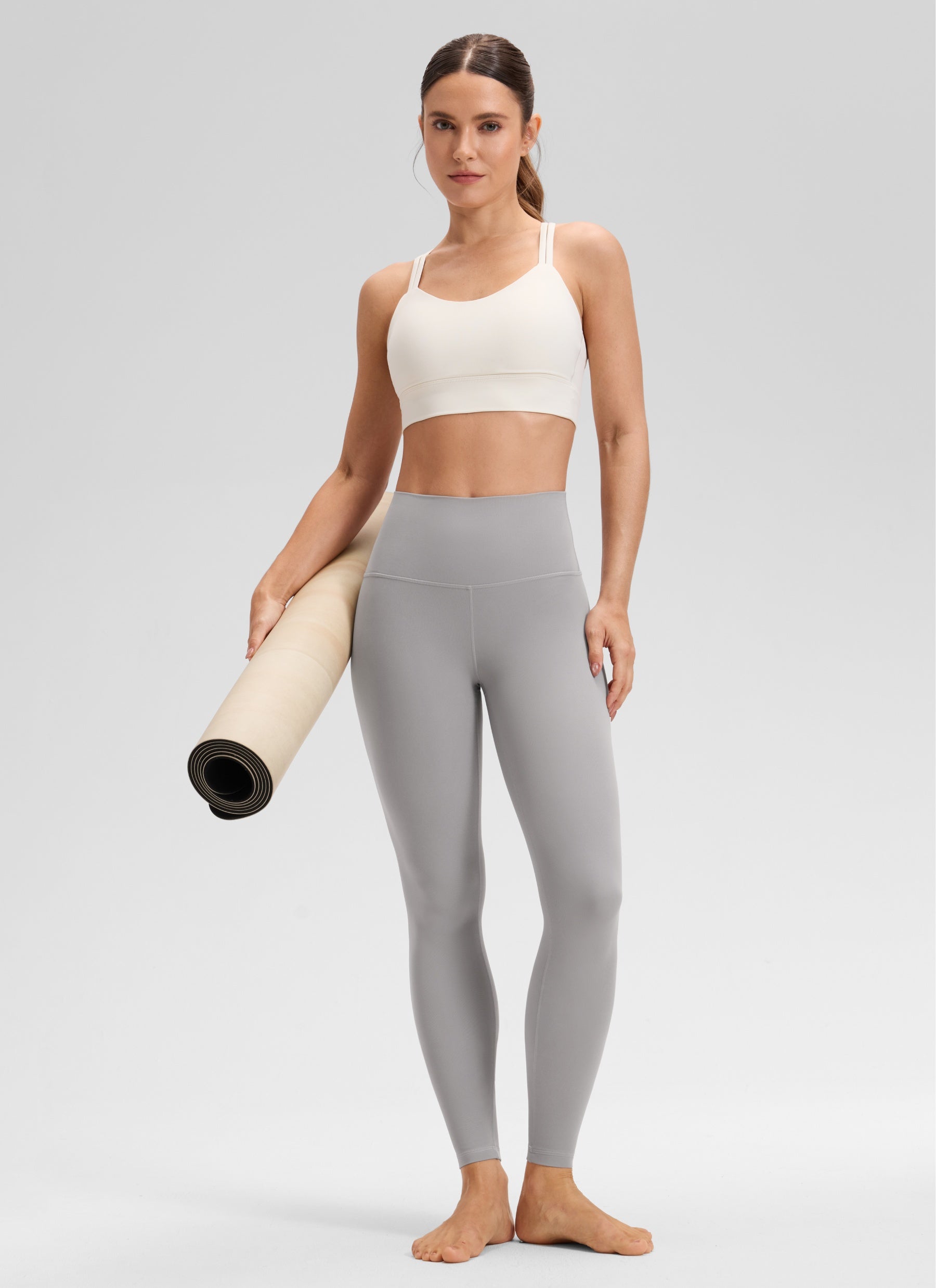 CRZ YOGA Butterluxe Leggings de Yoga de Tiro Alto para Mujer Gris Gaviota