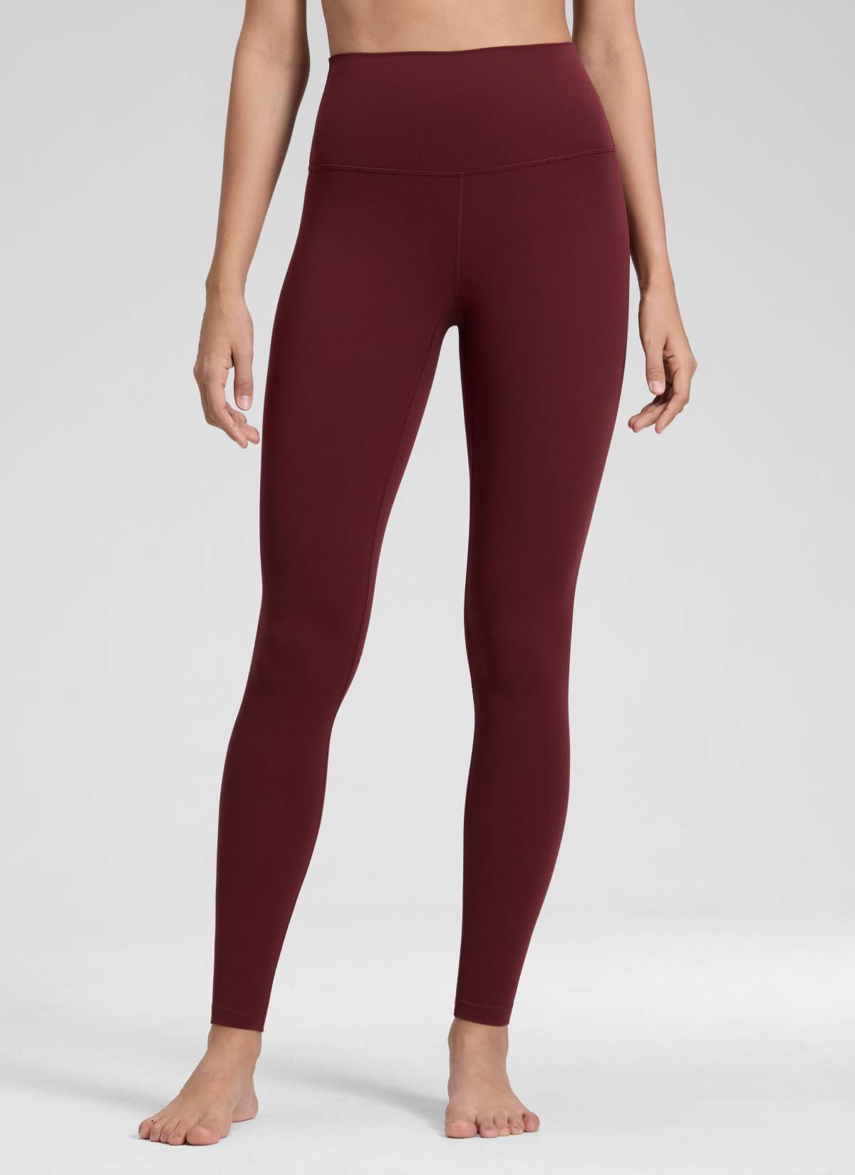 CRZ YOGA Butterluxe Leggings de Yoga de Tiro Alto para Mujer Merlot Rojo @model_info:Jenna