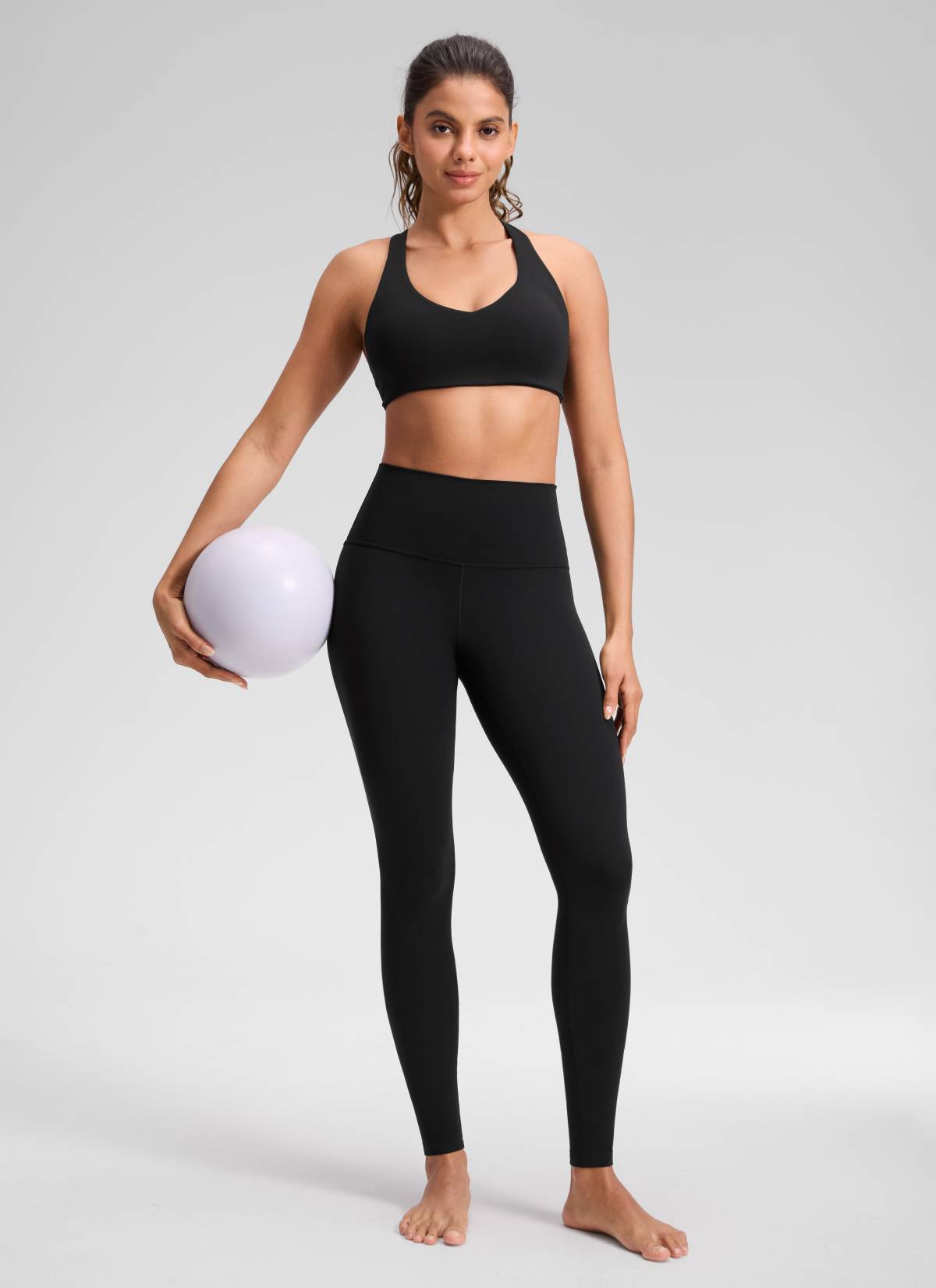 Butterluxe CRZ YOGA Leggings de Yoga de Tiro Alto para Mujer Negro