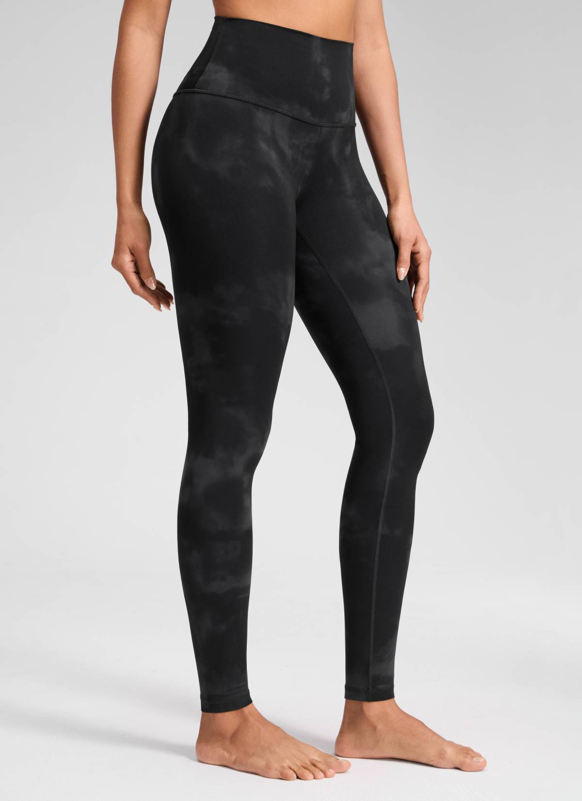 Butterluxe CRZ YOGA Leggings de Yoga de Tiro Alto para Mujer Flores De Tinte Negro