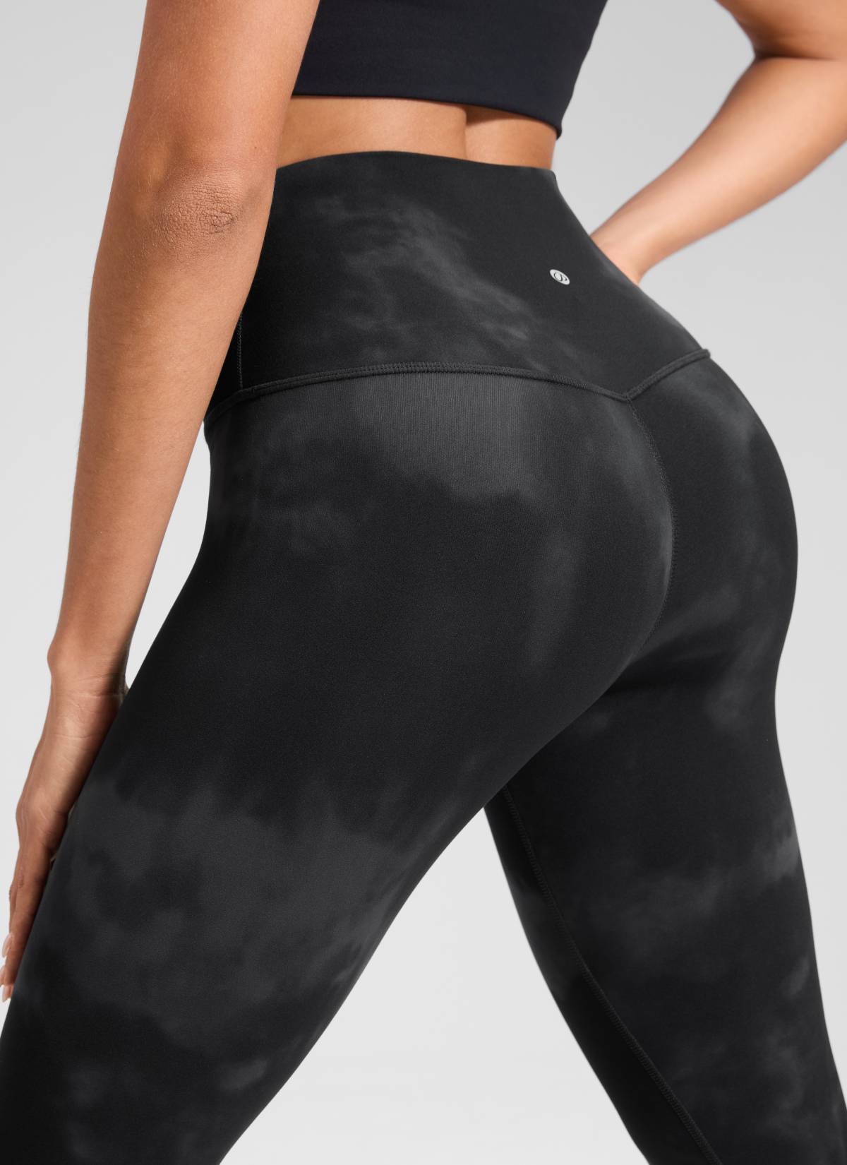 Butterluxe CRZ YOGA Leggings de Yoga de Tiro Alto para Mujer Flores De Tinte Negro