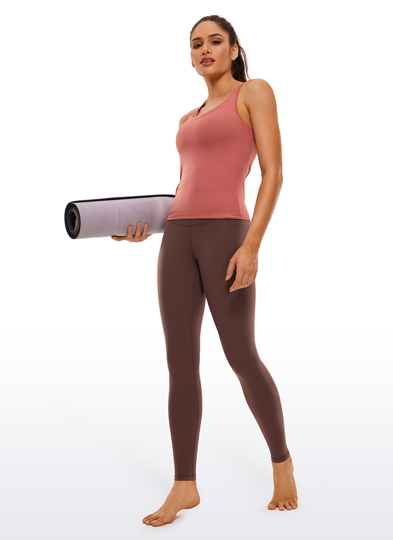 Butterluxe CRZ YOGA Leggings de Yoga de Tiro Alto para Mujer Gris pardo