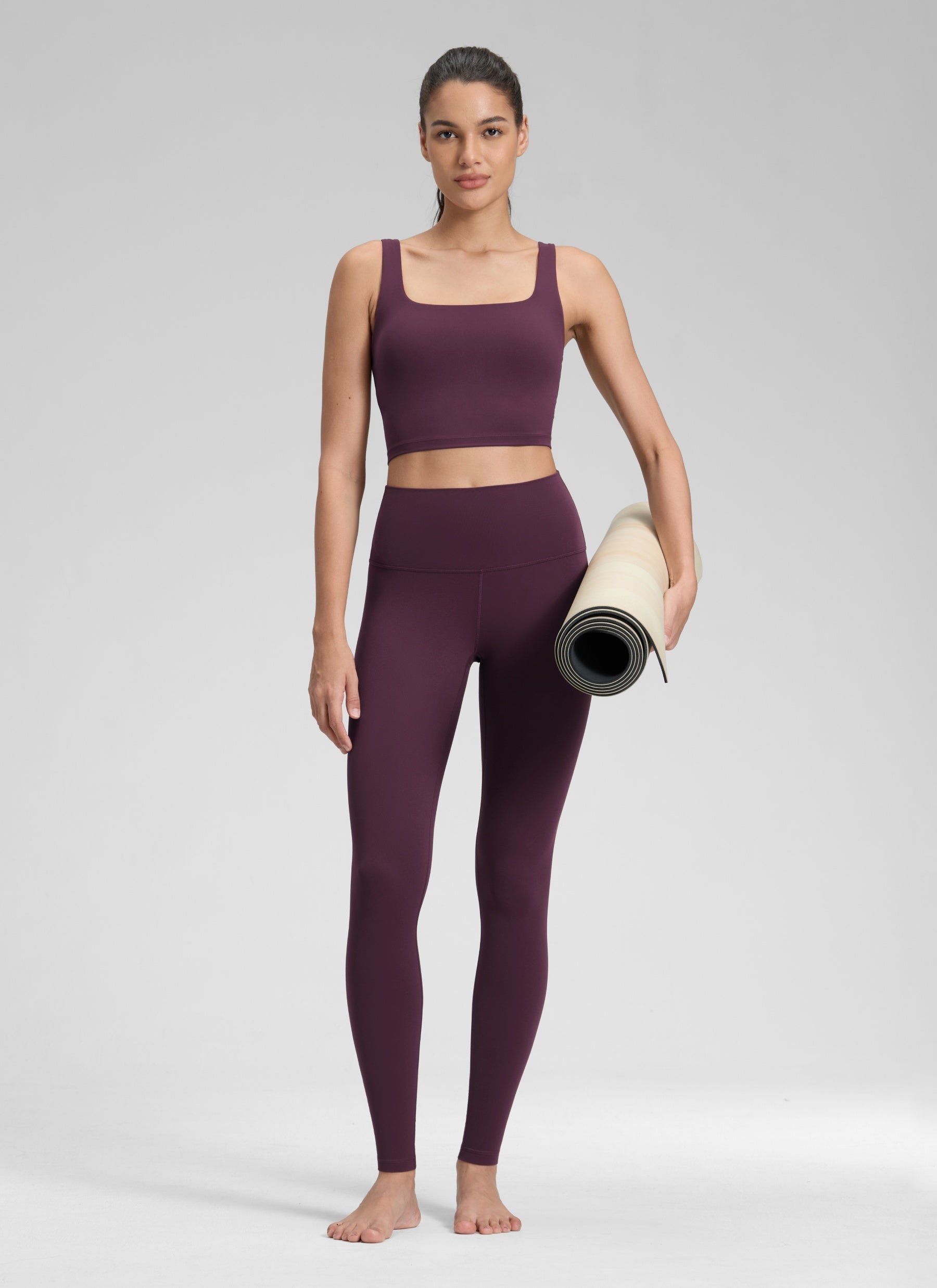Butterluxe CRZ YOGA Leggings de Yoga de Tiro Alto para Mujer Deep Purple