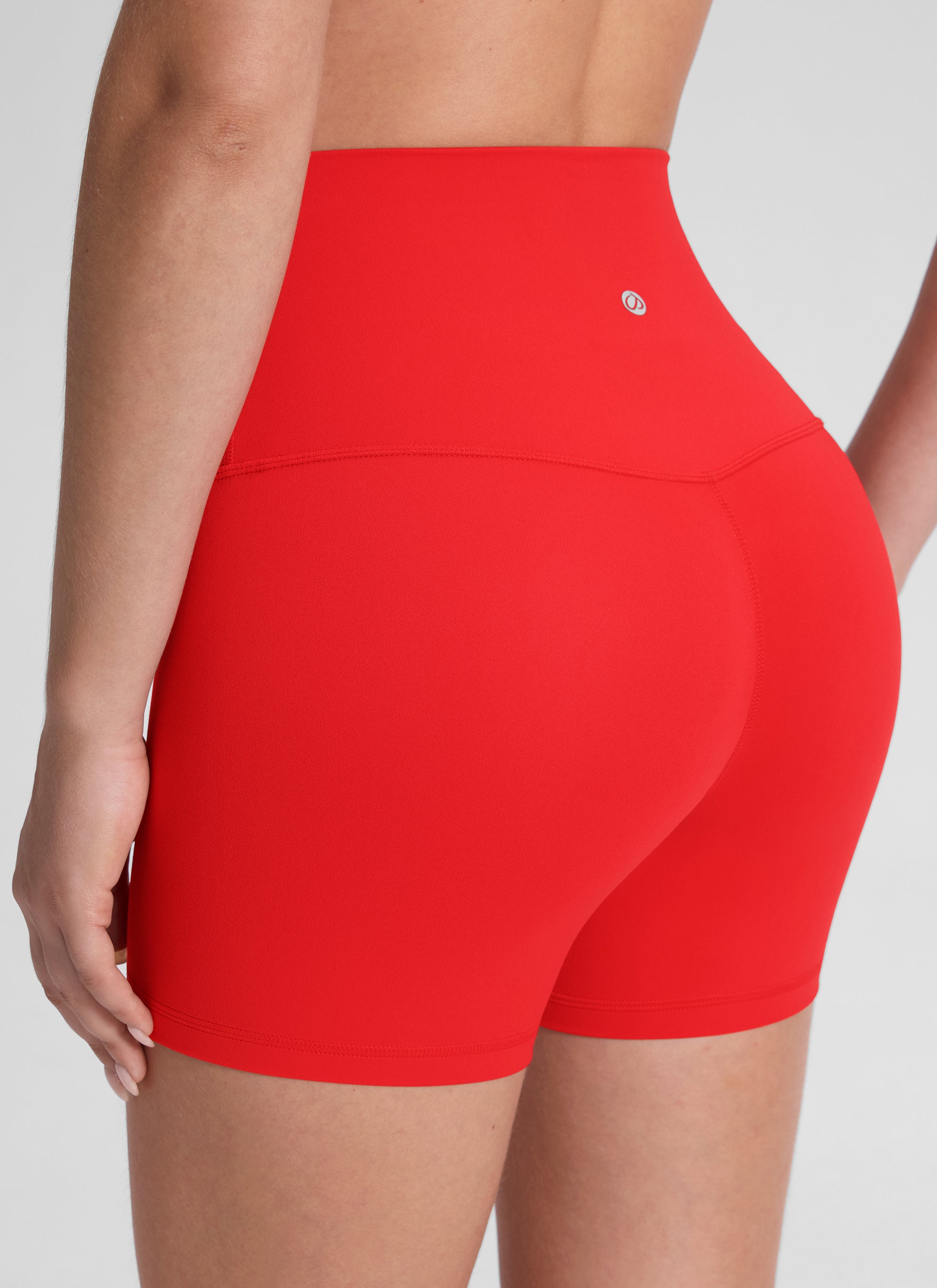 CRZ YOGA  Butterluxe Leggings Cortos con Cintura Alta de 4 Pulgadas Rojo Profundo