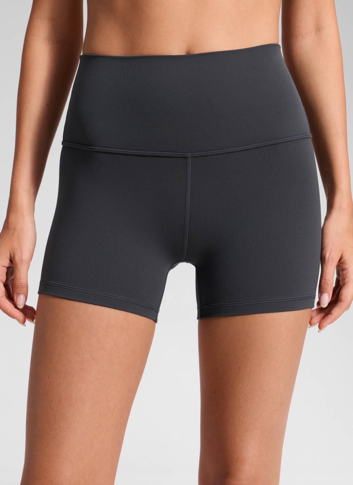 CRZ YOGA  Butterluxe Leggings Cortos con Cintura Alta de 4 Pulgadas Gris misterioso