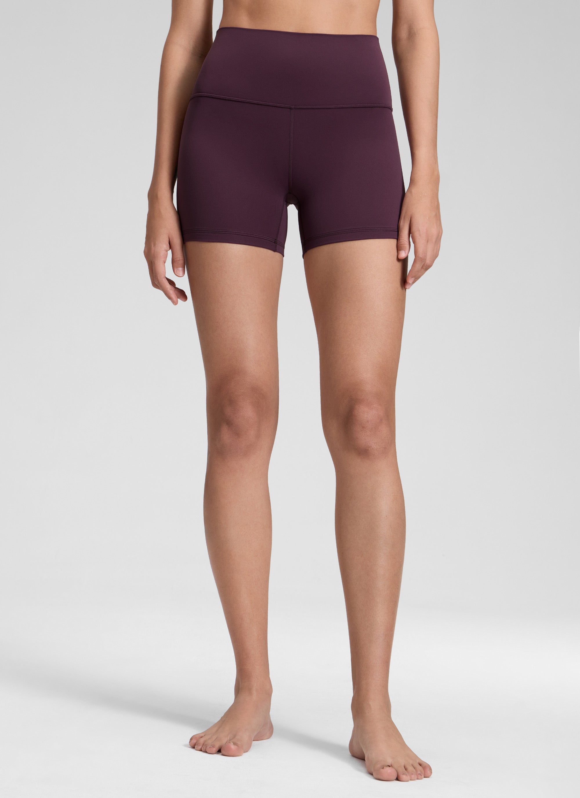 CRZ YOGA  Butterluxe Leggings Cortos con Cintura Alta de 4 Pulgadas Deep Purple