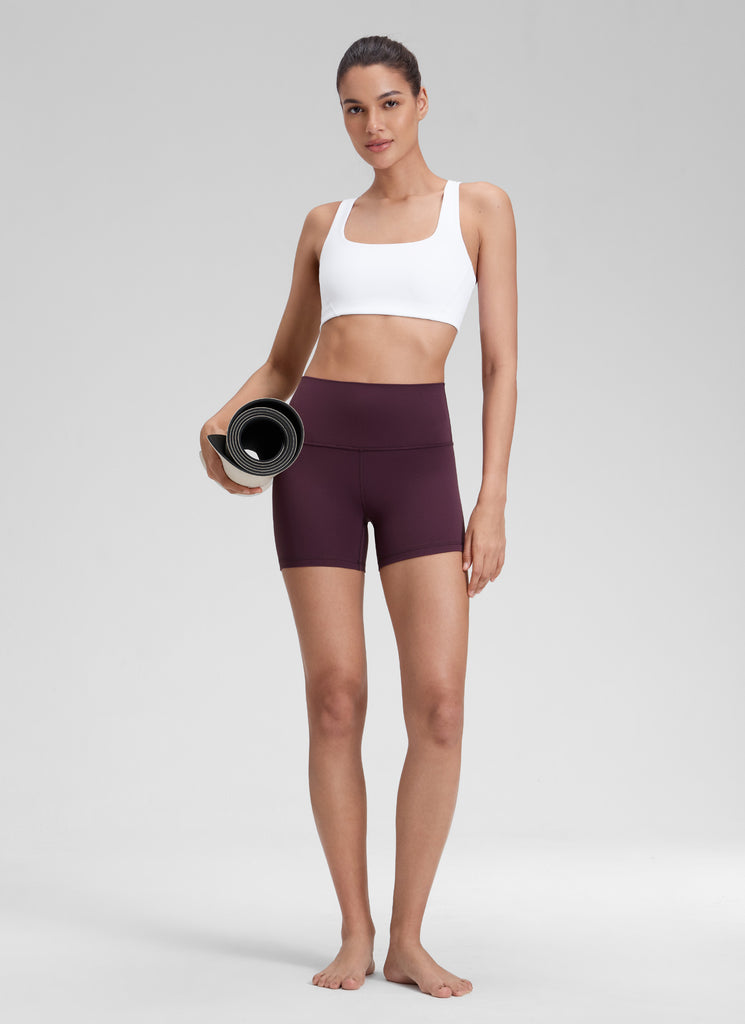 CRZ YOGA  Butterluxe Leggings Cortos con Cintura Alta de 4 Pulgadas Deep Purple