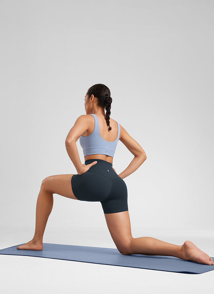 CRZ YOGA  Butterluxe Leggings Cortos con Cintura Alta de 4 Pulgadas True Navy