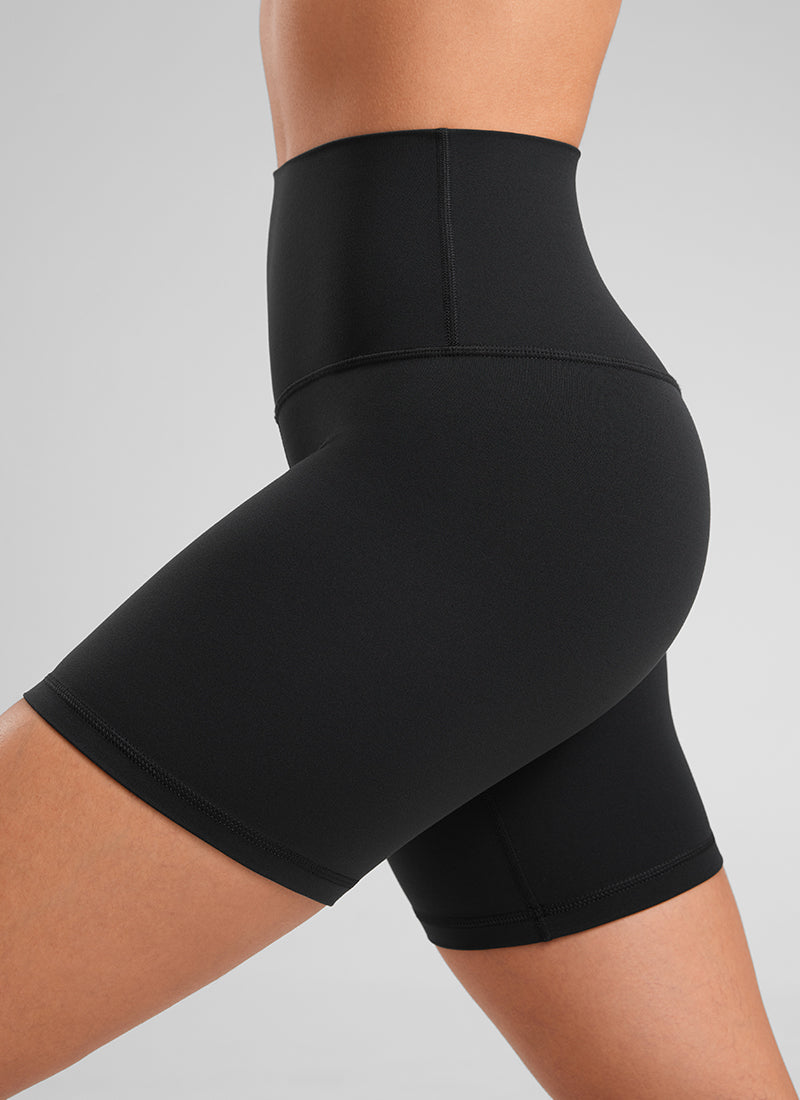 CRZ YOGA Leggings Cortos de Yoga con Cintura Alta para Mujer Negro