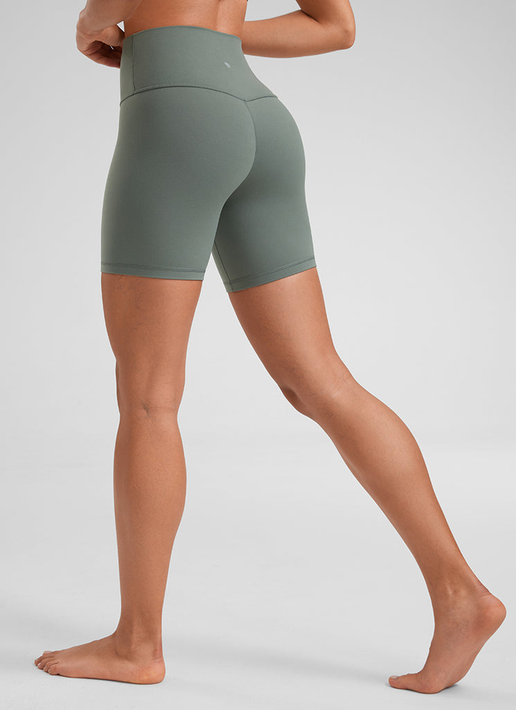 CRZ YOGA Butterluxe Leggings Cortos de Yoga con Cintura Alta de 6 Pulgadas para Mujer True Navy