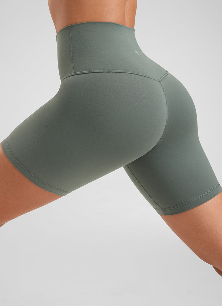 CRZ YOGA Butterluxe Leggings Cortos de Yoga con Cintura Alta de 6 Pulgadas para Mujer Salvia gris