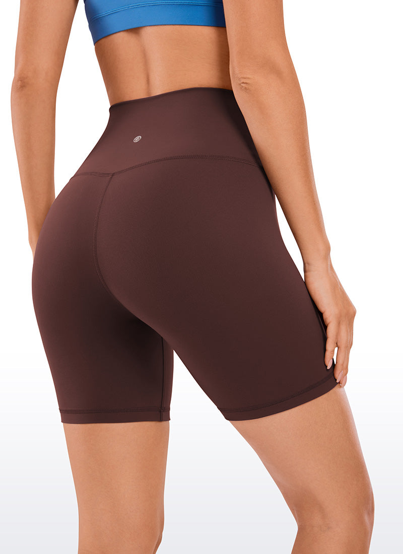 CRZ YOGA Leggings Cortos de Yoga con Cintura Alta para Mujer Gris pardo