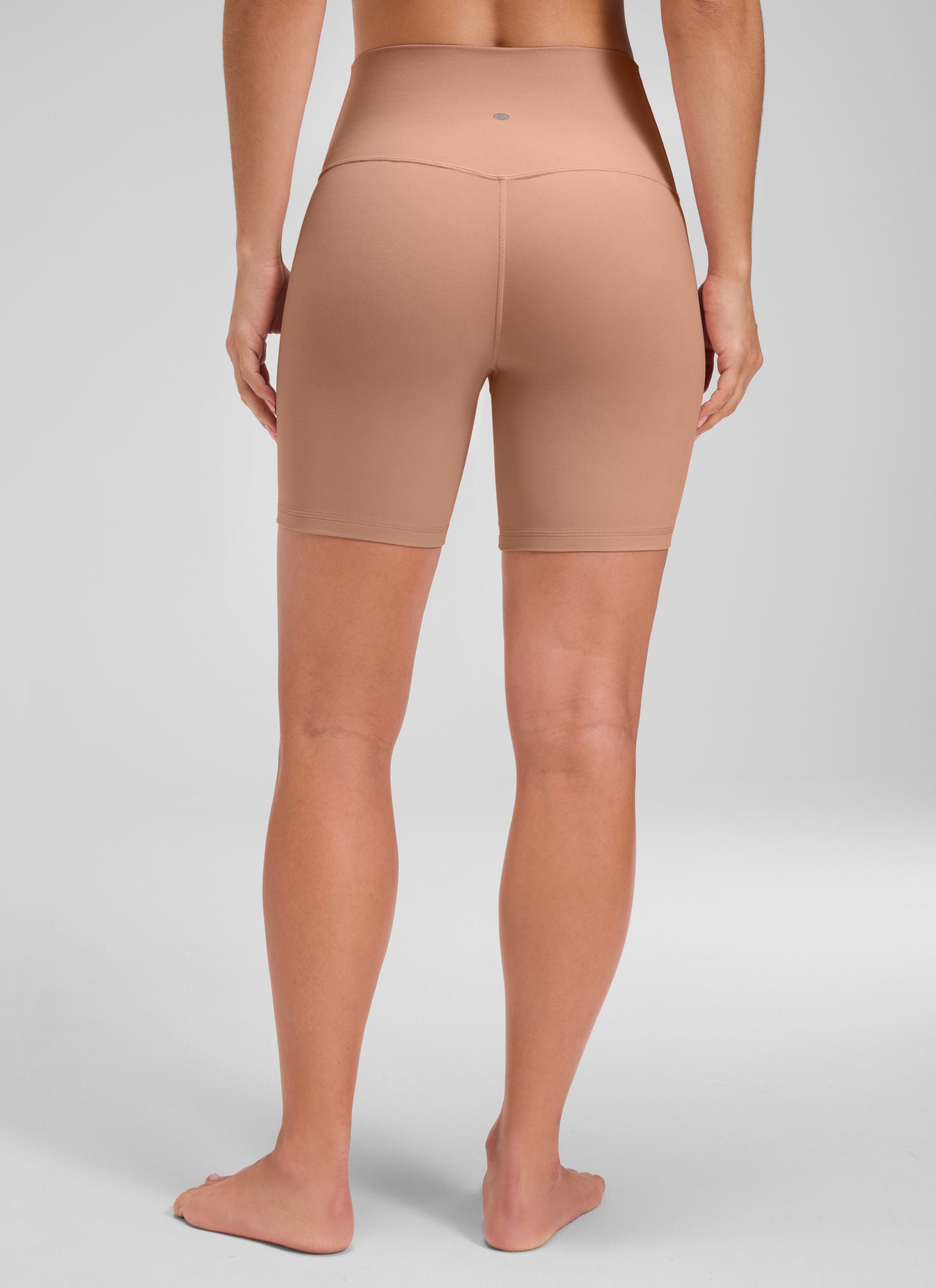 CRZ YOGA Leggings Cortos de Yoga con Cintura Alta para Mujer Mousse De Moca