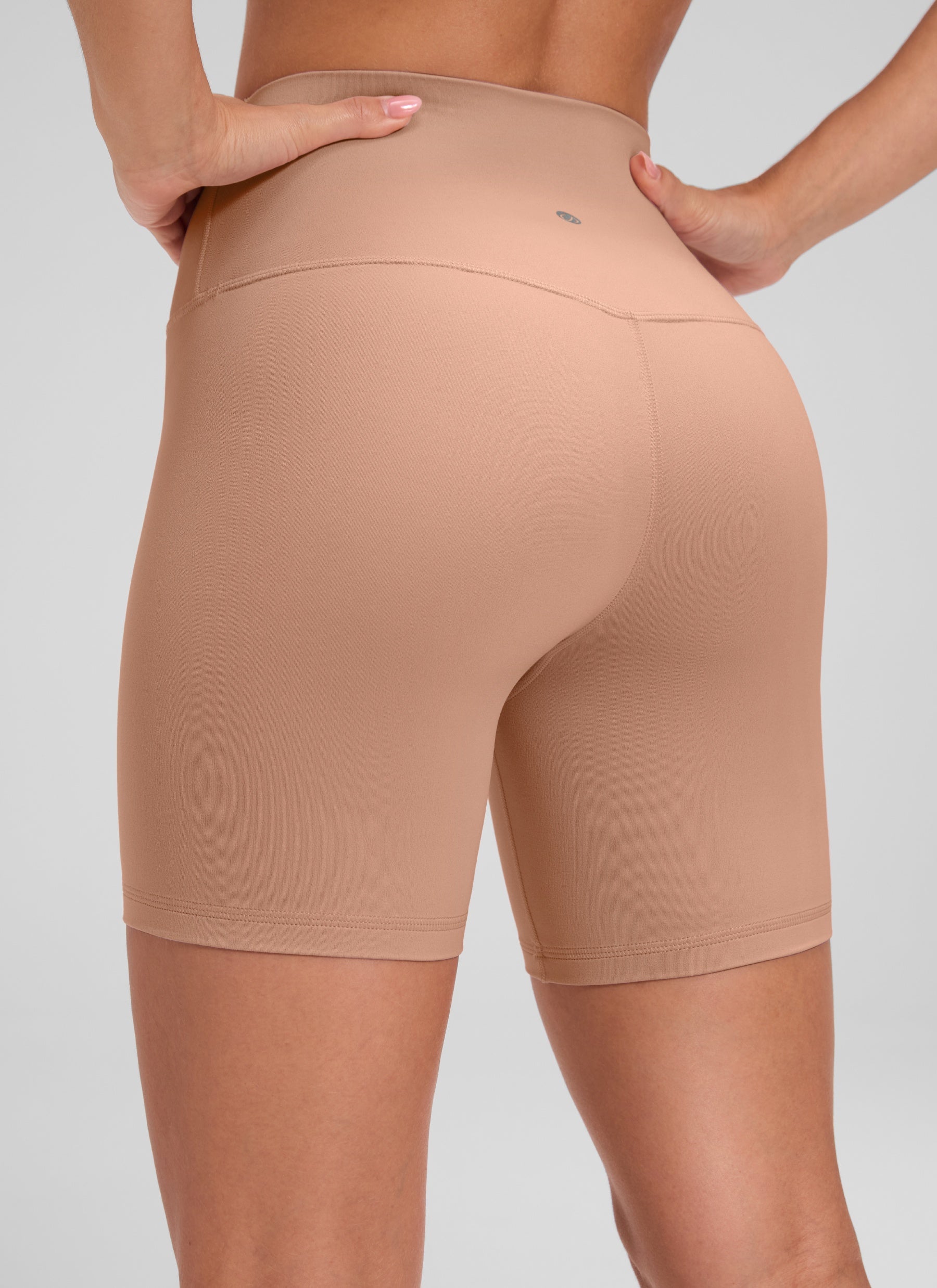CRZ YOGA Leggings Cortos de Yoga con Cintura Alta para Mujer Mousse De Moca