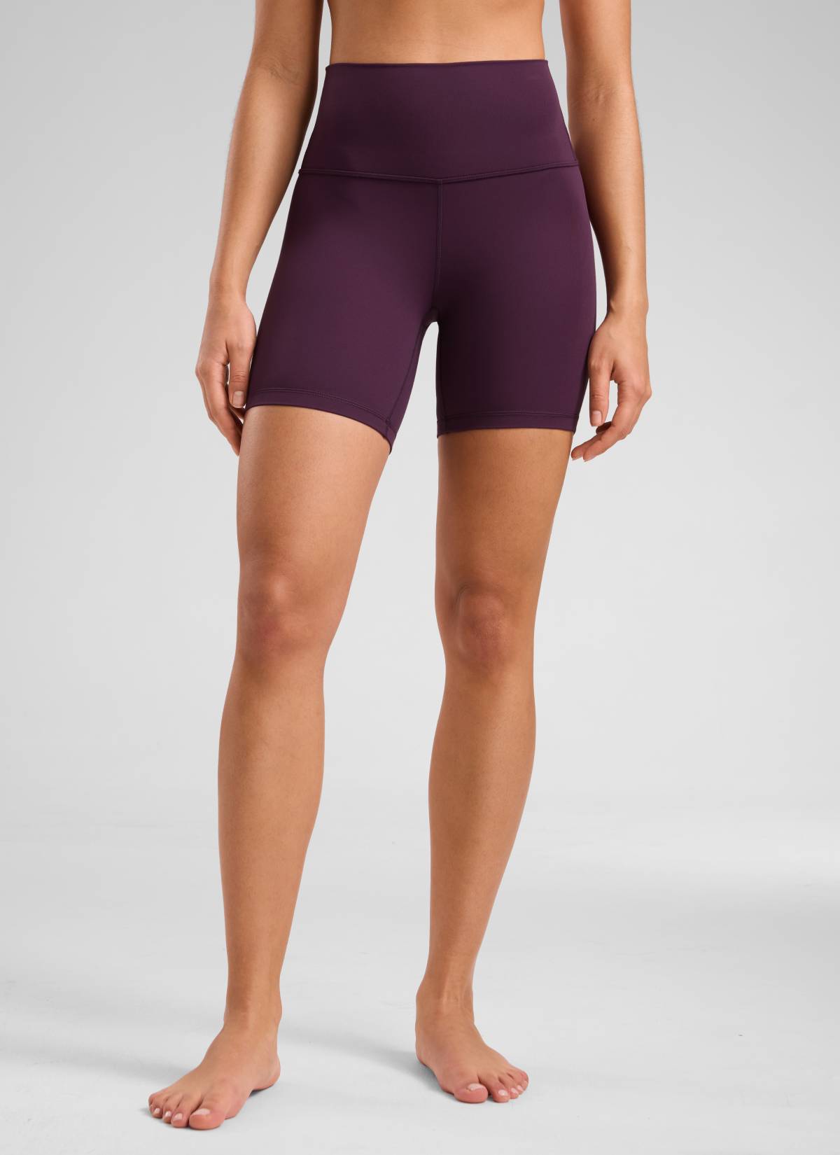 CRZ YOGA Leggings Cortos de Yoga con Cintura Alta para Mujer Deep Purple