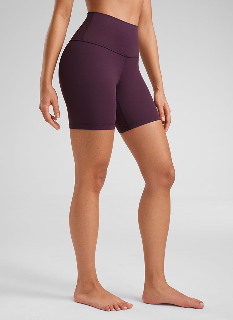 CRZ YOGA Butterluxe Leggings Cortos de Yoga con Cintura Alta de 6 Pulgadas para Mujer Deep Purple