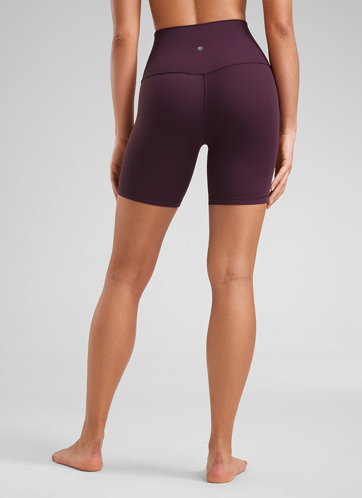 CRZ YOGA Butterluxe Leggings Cortos de Yoga con Cintura Alta de 6 Pulgadas para Mujer Deep Purple