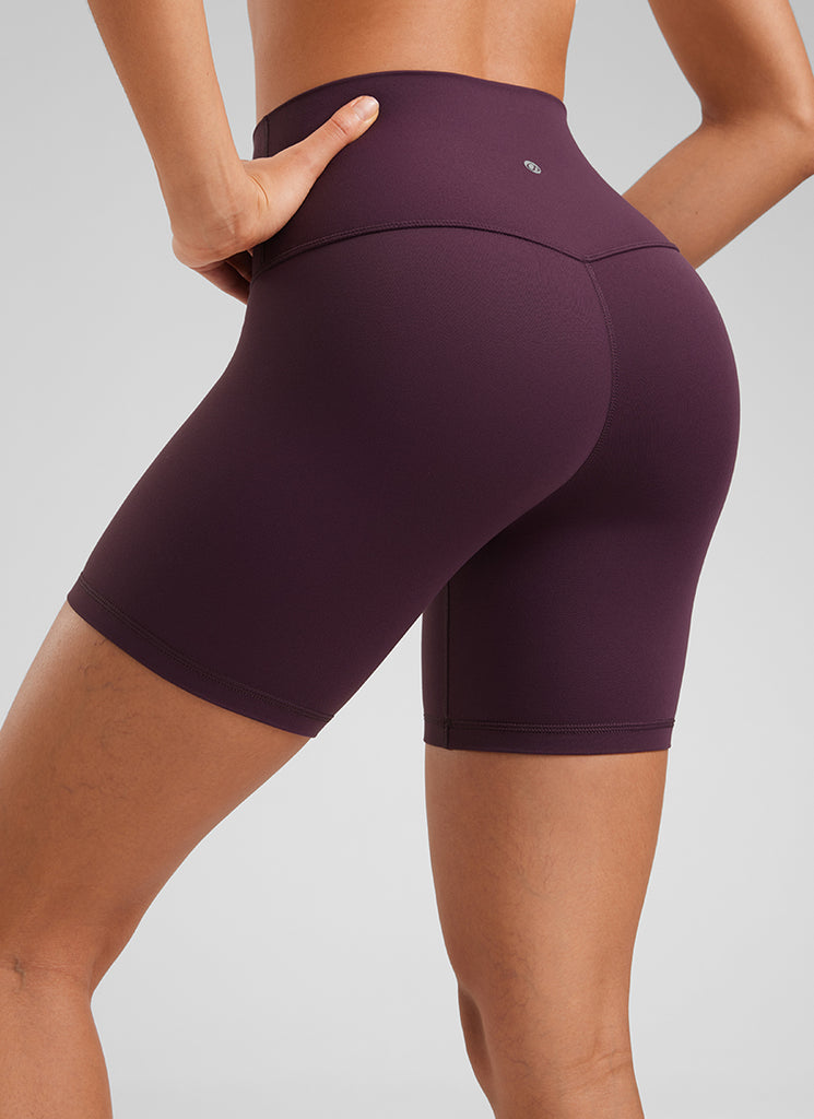CRZ YOGA Butterluxe Leggings Cortos de Yoga con Cintura Alta de 6 Pulgadas para Mujer Deep Purple