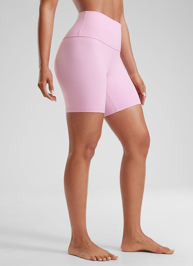 CRZ YOGA Butterluxe Leggings Cortos de Yoga con Cintura Alta de 6 Pulgadas para Mujer Vita Rosa
