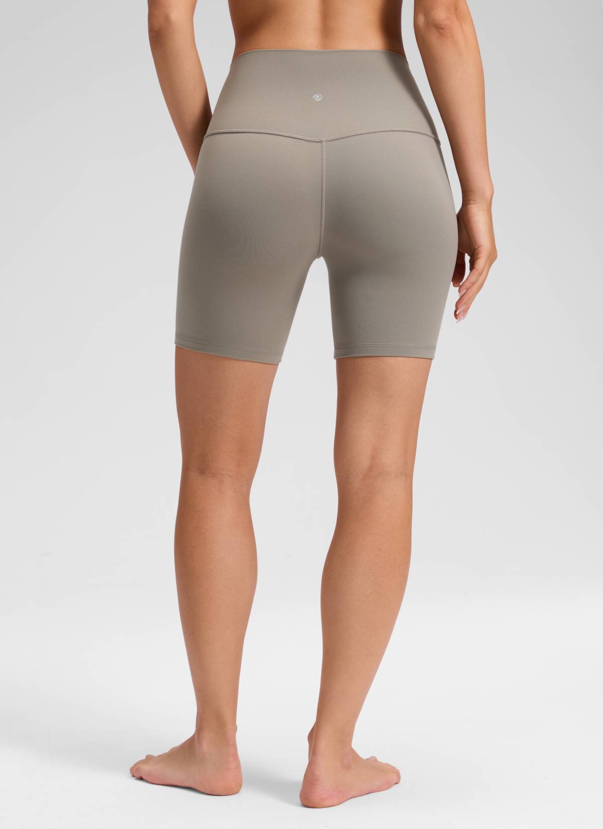 CRZ YOGA Leggings Cortos de Yoga con Cintura Alta para Mujer Gris Ceniza Cálido